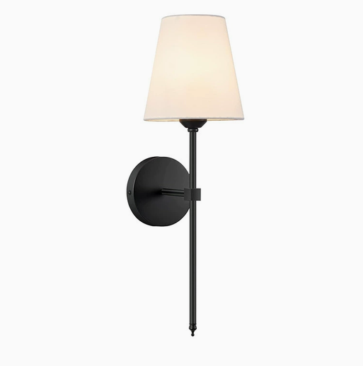 Emberhue Wall Sconce, Vintage Fabric with Metal Accents