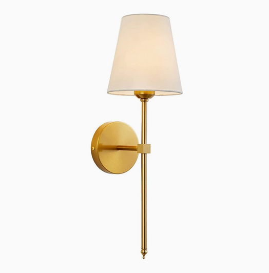 Emberhue Wall Sconce, Vintage Fabric with Metal Accents