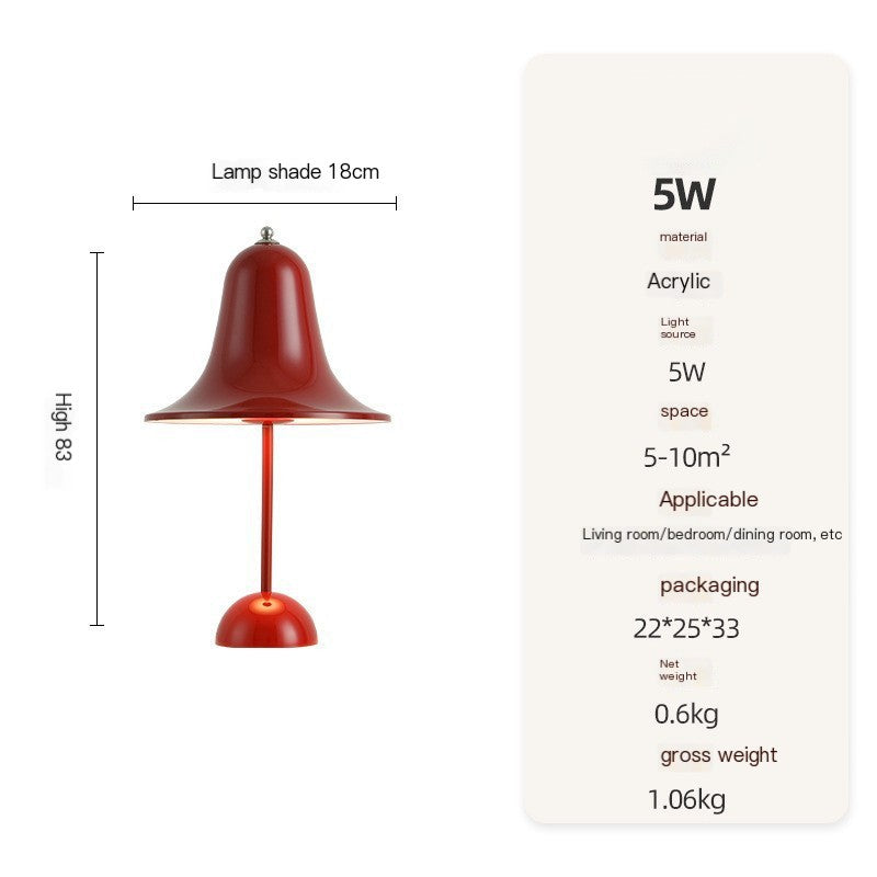 LumoBell LED Touch Lamp – Cordless Rechargeable Table Light