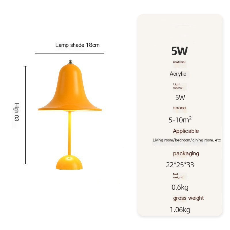 LumoBell LED Touch Lamp – Cordless Rechargeable Table Light