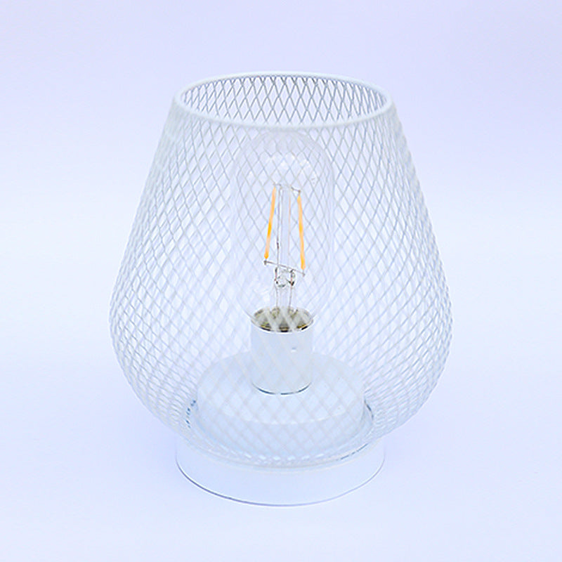 Battery Operated LED Table Lamp with Mesh Design