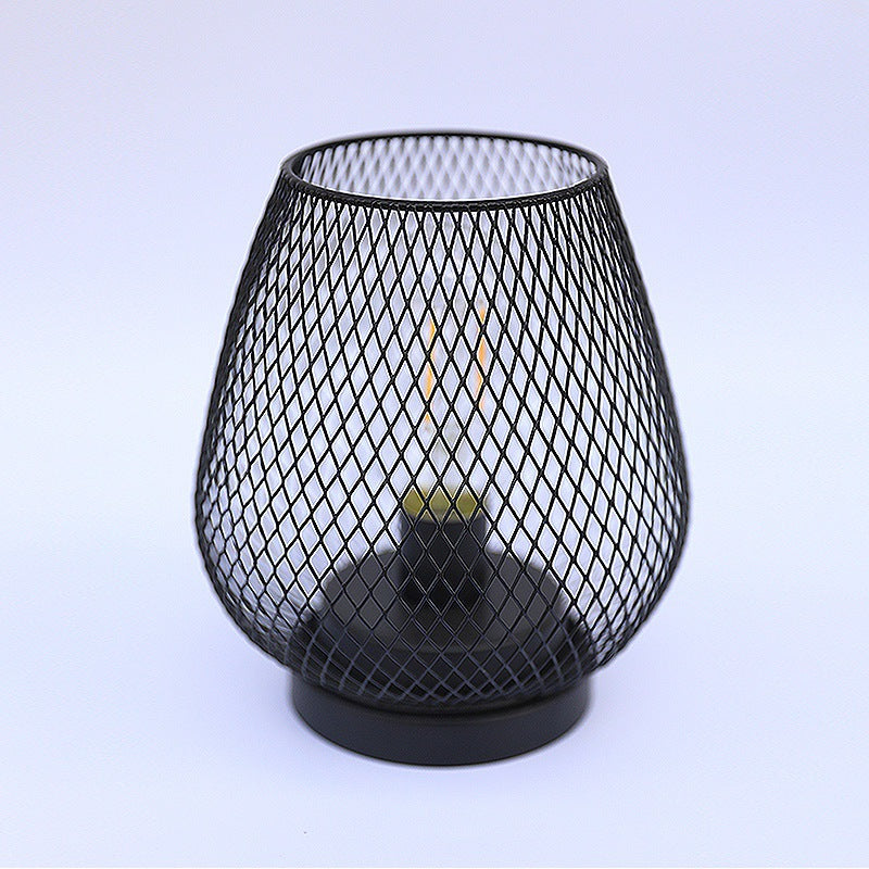Battery Operated LED Table Lamp with Mesh Design
