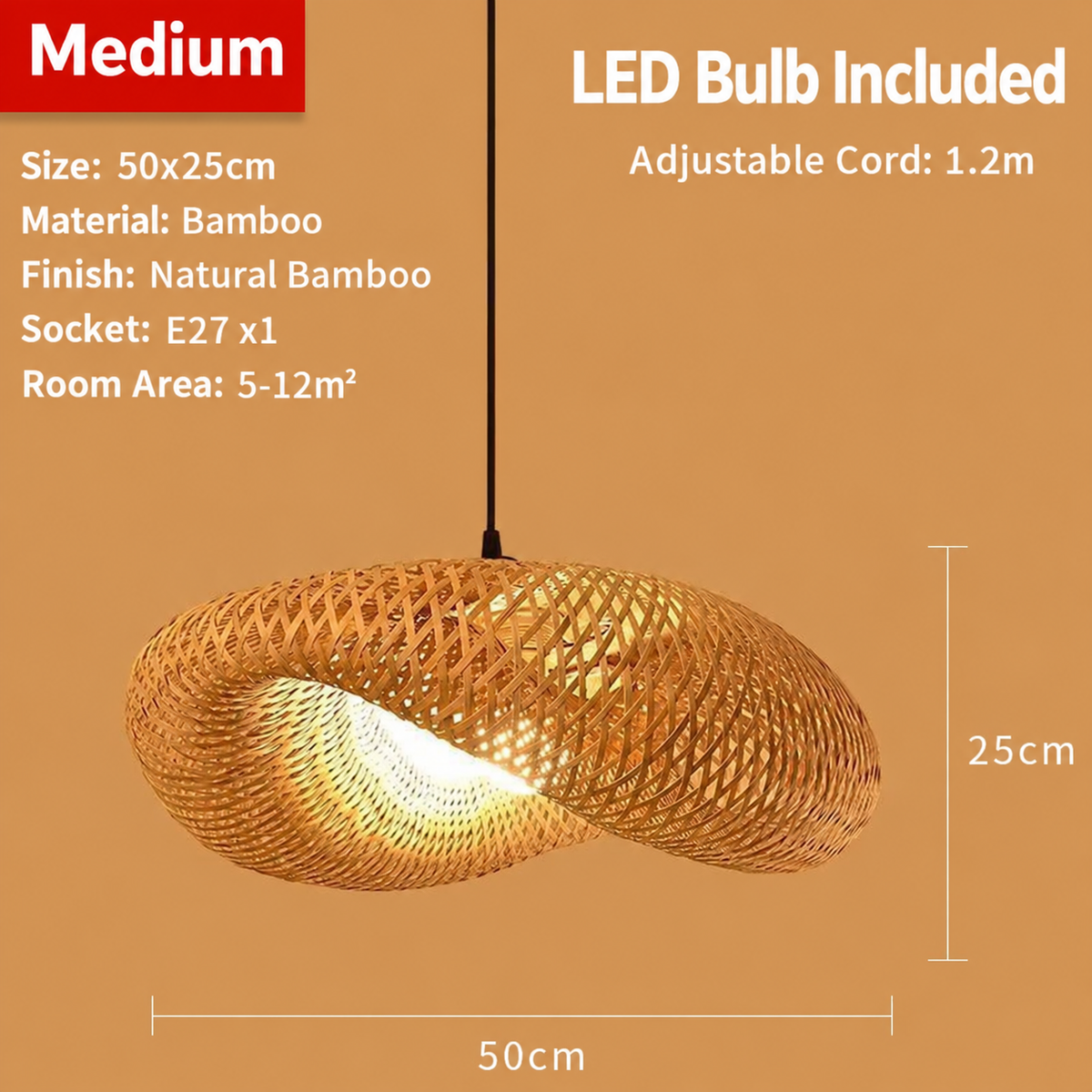 Woven Bamboo Pendant Light