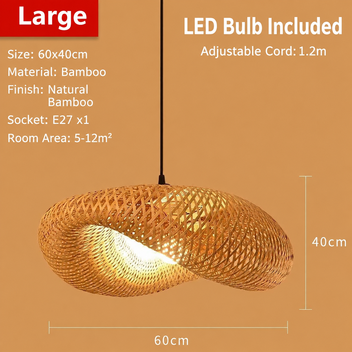 Woven Bamboo Pendant Light