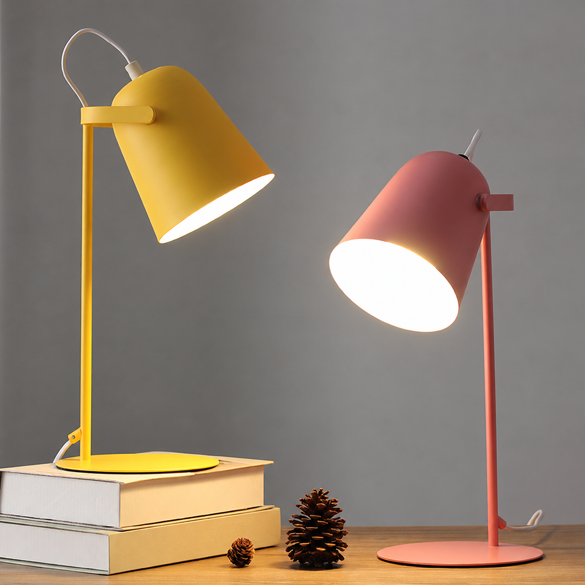 Nordic Metal Cone Table Lamp with E27 Socket