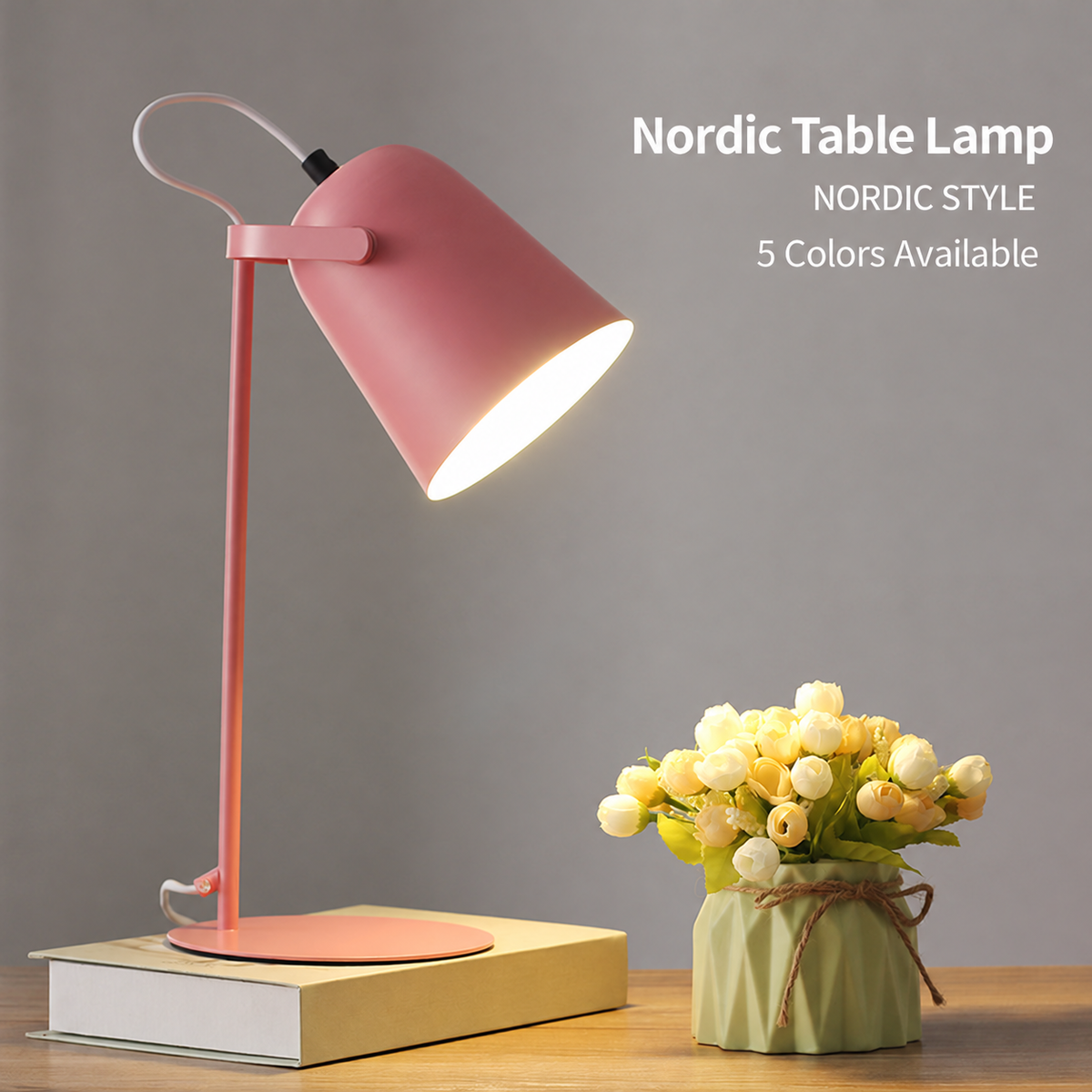 Nordic Metal Cone Table Lamp with E27 Socket