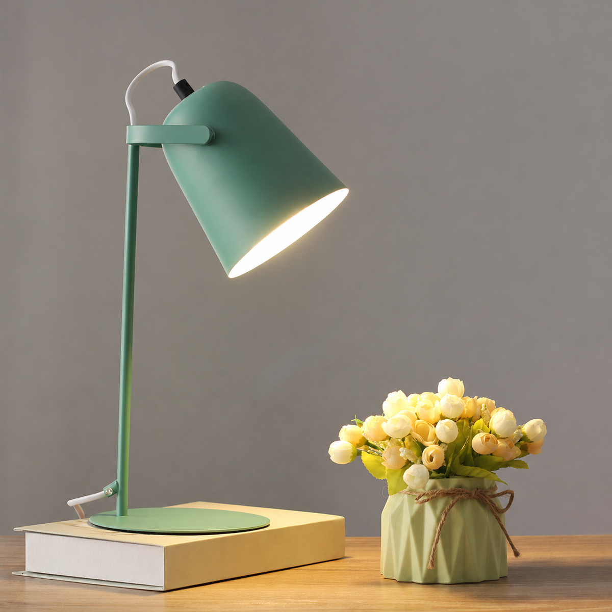 Nordic Metal Cone Table Lamp with E27 Socket