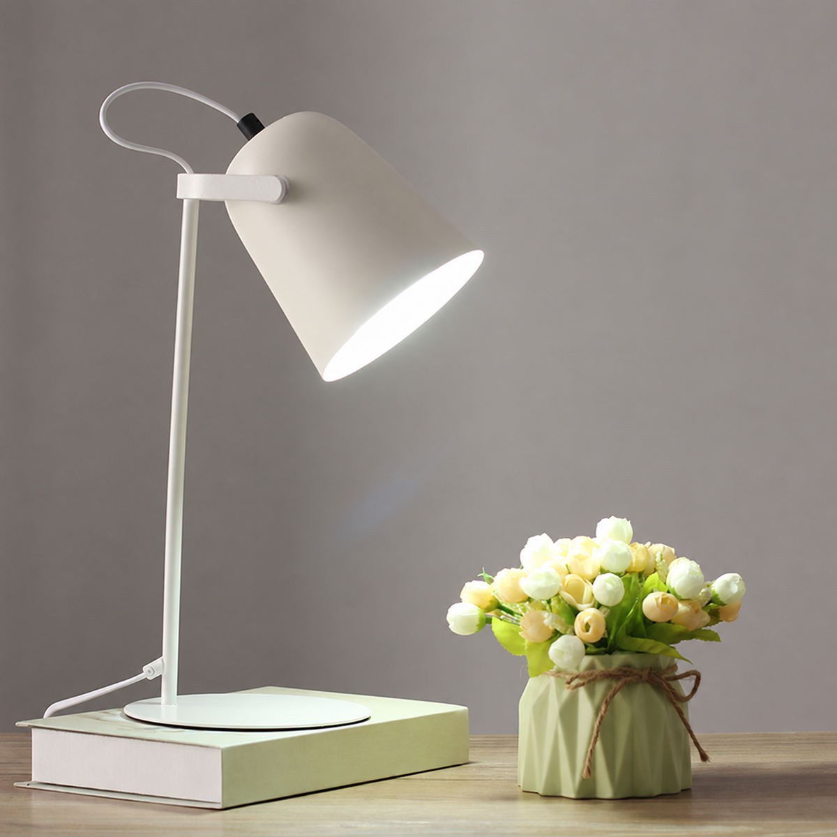 Nordic Metal Cone Table Lamp with E27 Socket