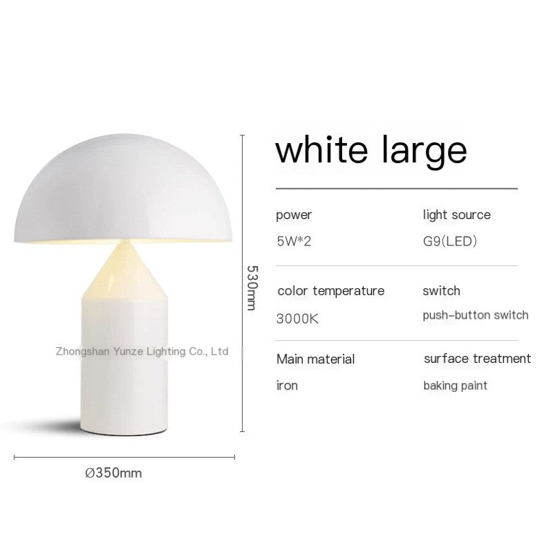 Modern Simple Metal Mushroom Table Lamp Nordic Light Luxury Designer Creative Distinctive Living Room Bedroom Study Bedside Lamp
