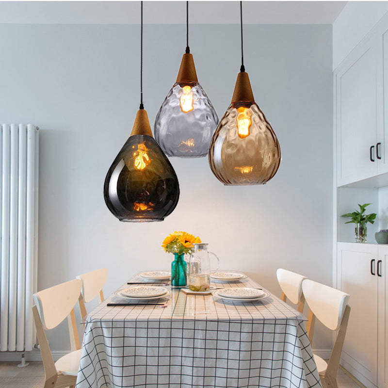 Royelux Vintage Teardrop Pendant Light Hanging Fixture for Kitchen and Dining Spaces