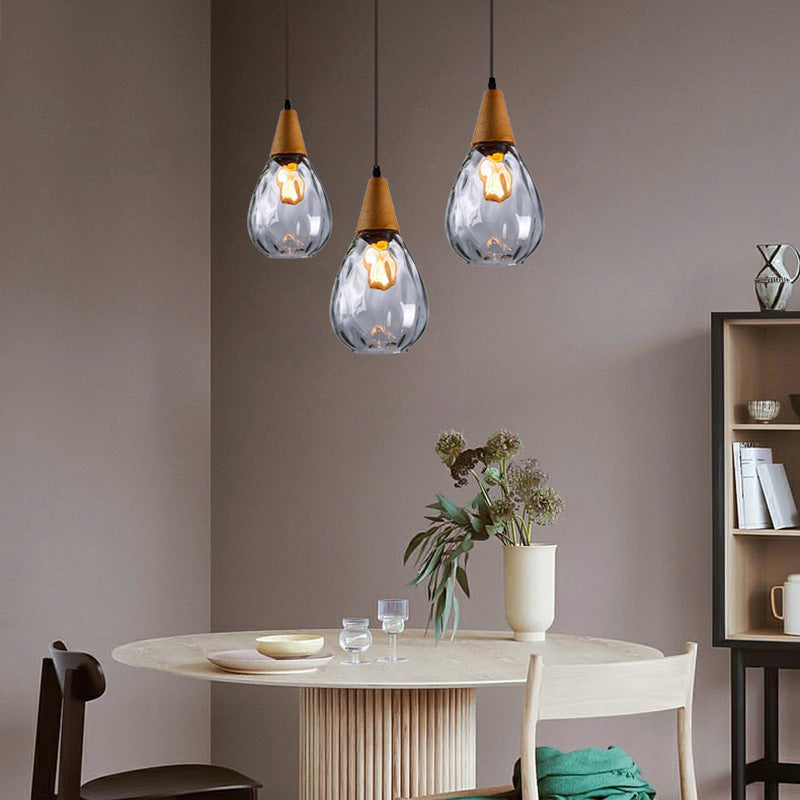 Royelux Vintage Teardrop Pendant Light Hanging Fixture for Kitchen and Dining Spaces