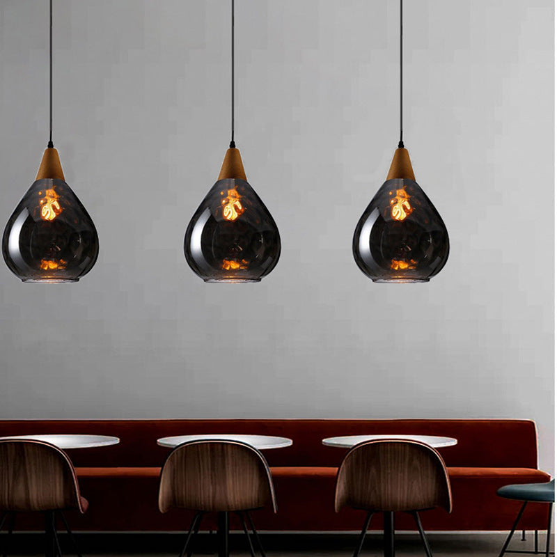 Royelux Vintage Teardrop Pendant Light Hanging Fixture for Kitchen and Dining Spaces