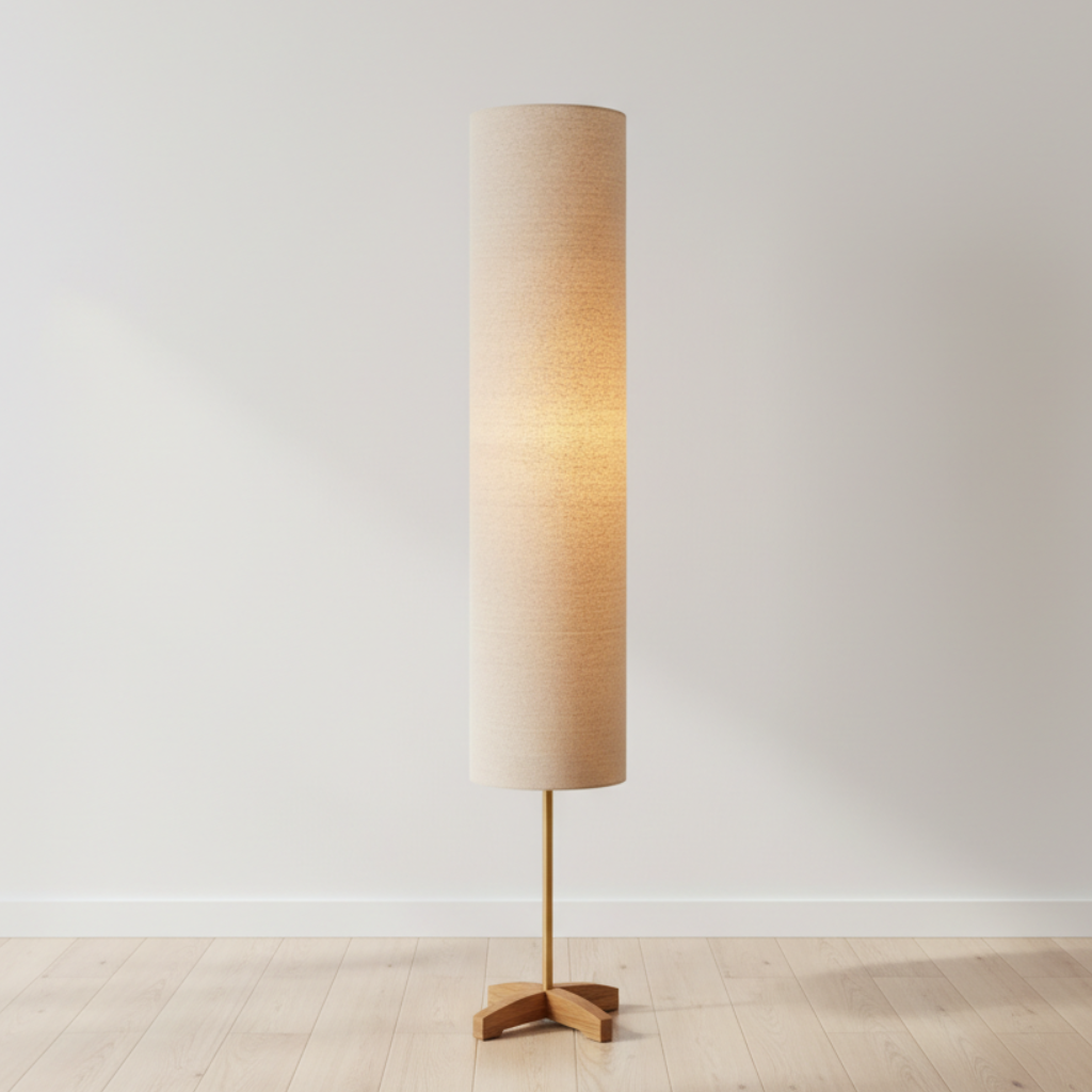 Nomi Modern Gold Floor Lamp - Scandinavian-Japanese Design for Living Room or Bedroom