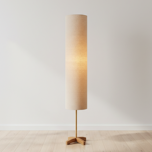 Nomi Modern Gold Floor Lamp - Scandinavian-Japanese Design for Living Room or Bedroom