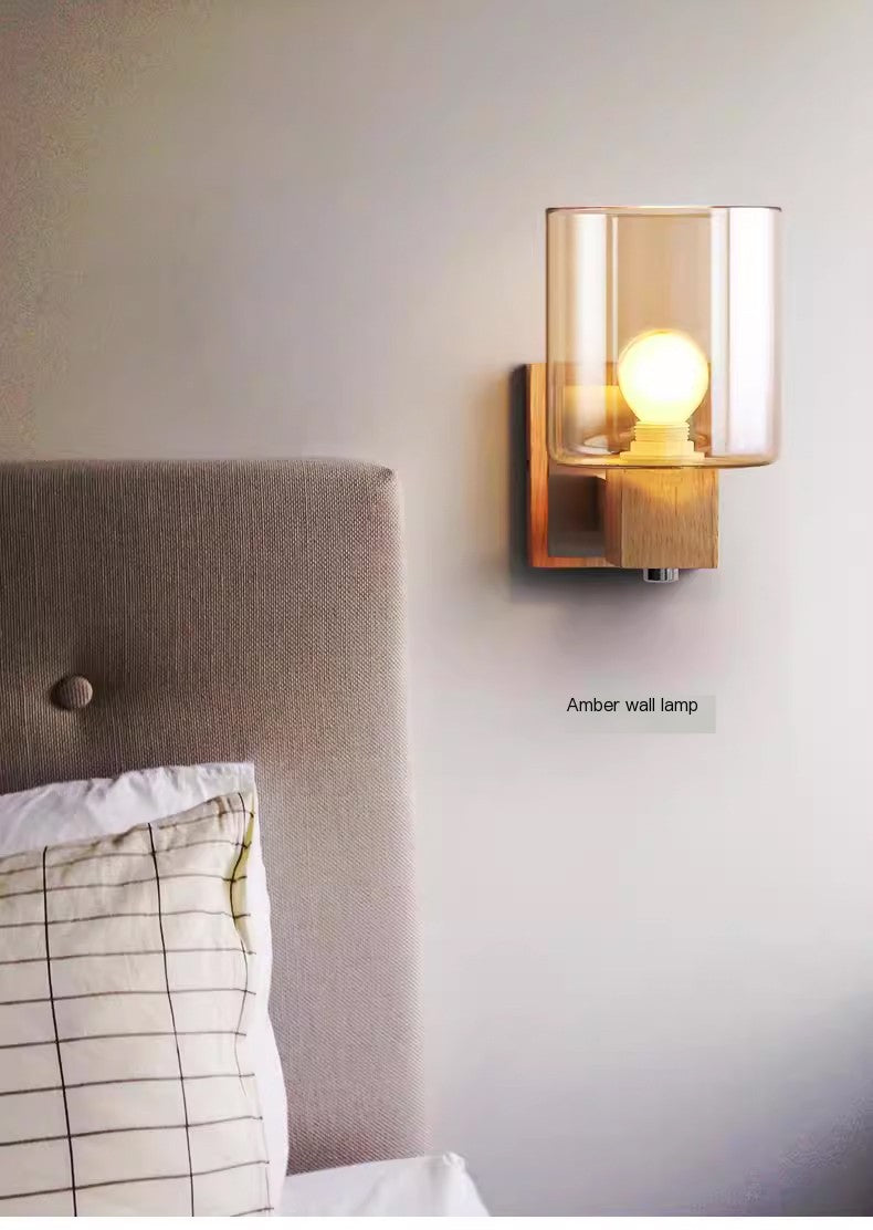 Cognac Modern Glass Wall Sconce