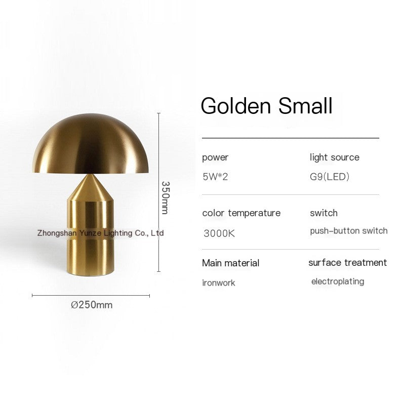 Modern Simple Metal Mushroom Table Lamp Nordic Light Luxury Designer Creative Distinctive Living Room Bedroom Study Bedside Lamp