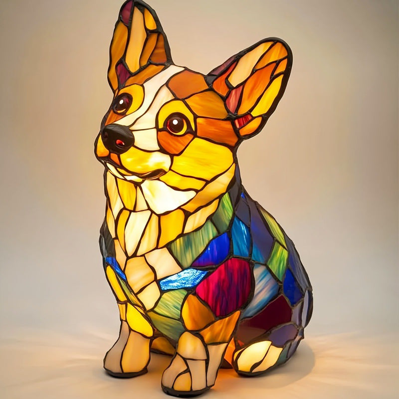 Animal resin LED night light bedside lamp