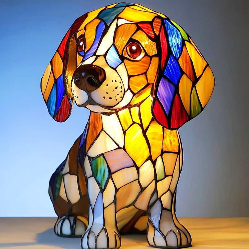 Animal resin LED night light bedside lamp