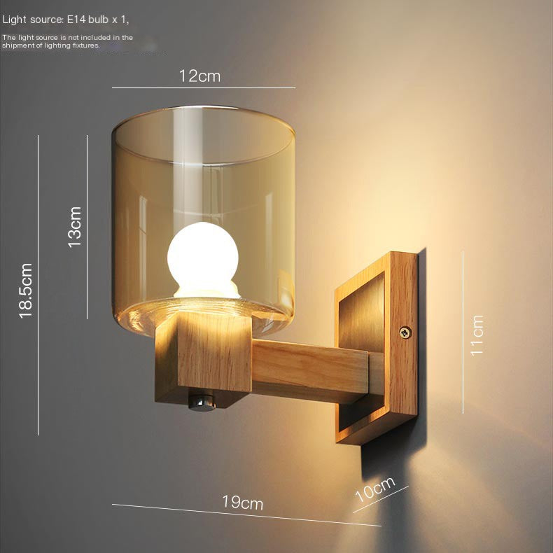 Cognac Modern Glass Wall Sconce