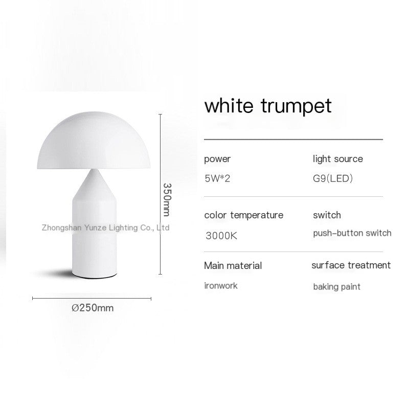 Modern Simple Metal Mushroom Table Lamp Nordic Light Luxury Designer Creative Distinctive Living Room Bedroom Study Bedside Lamp
