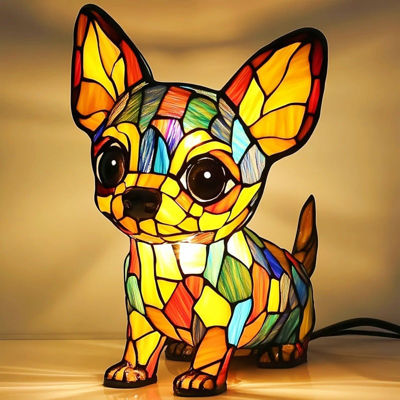 Animal resin LED night light bedside lamp