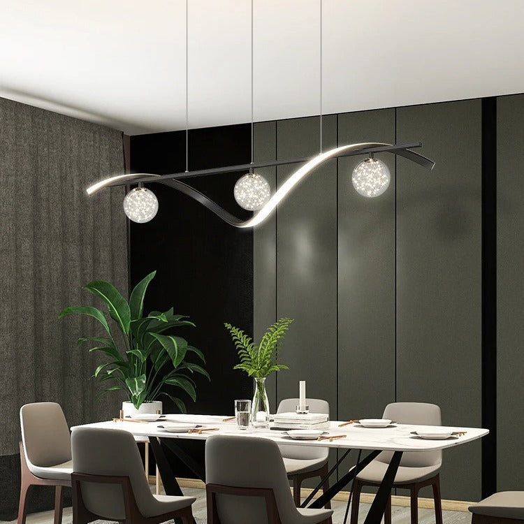 Luxury Stars Clear Glass Ball twisted Strip Chandelier