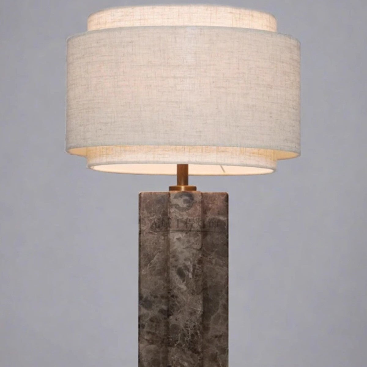 Marbella Marble Table Lamp – Timeless Stone Base with Fabric Shade