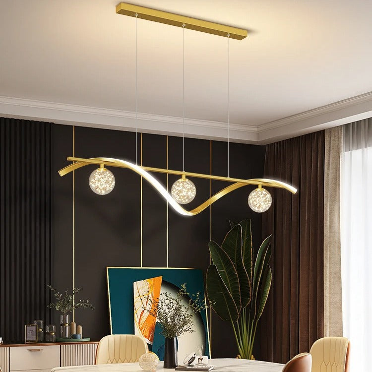 Luxury Stars Clear Glass Ball twisted Strip Chandelier