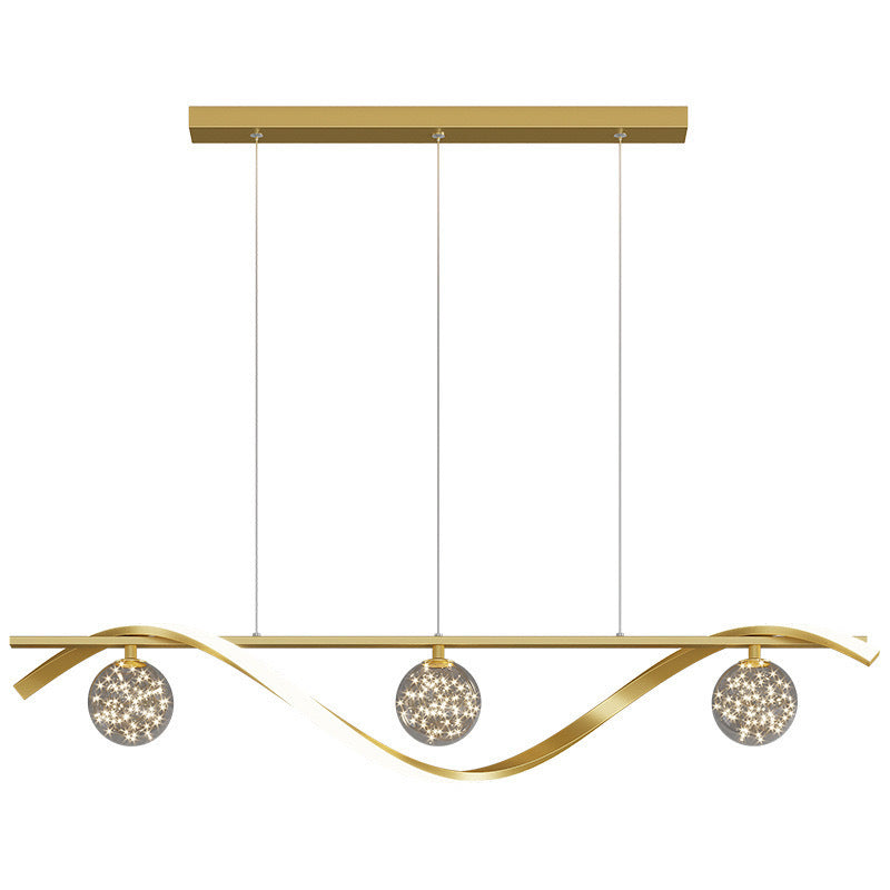 Luxury Stars Clear Glass Ball twisted Strip Chandelier