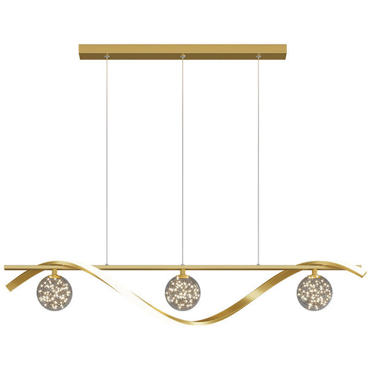 Luxury Stars Clear Glass Ball twisted Strip Chandelier