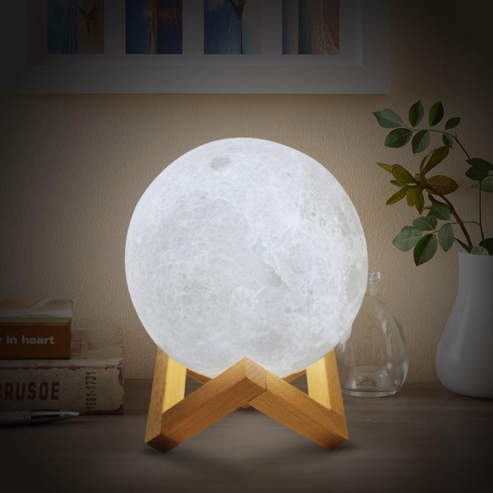 Rechargeable Wireless Dual Color Moon Full Moon Night LED Light