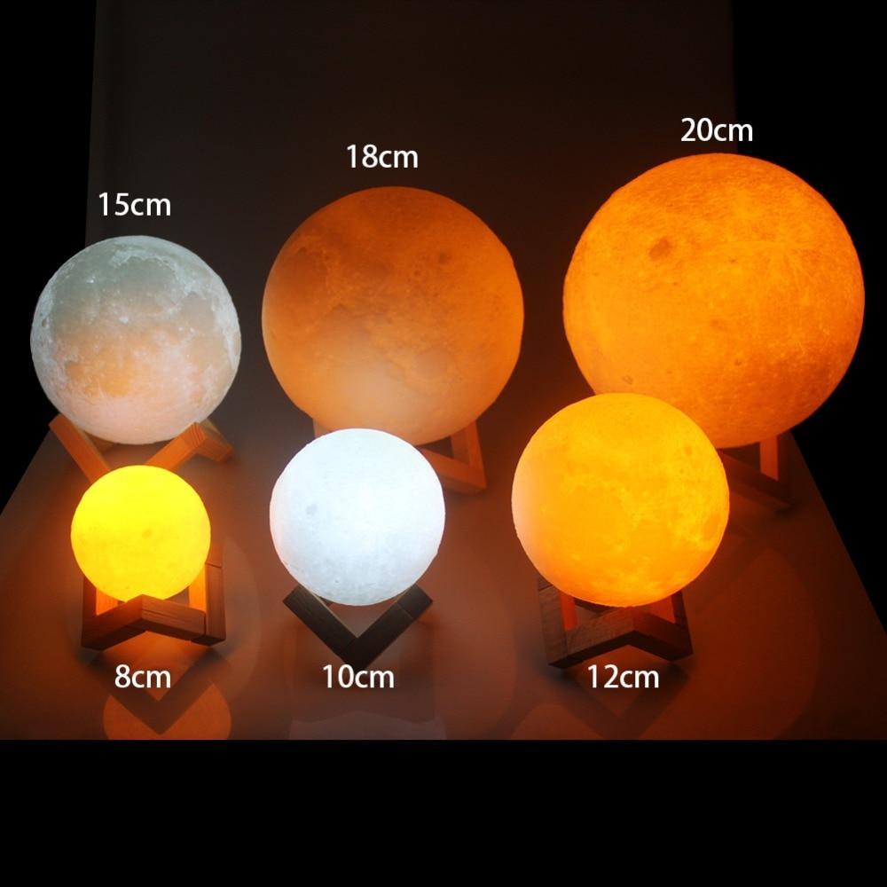 Rechargeable Wireless Dual Color Moon Full Moon Night LED Light