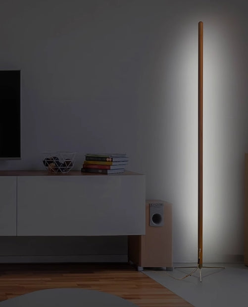 Wooden Standing Floor Lamp LED Art Decor