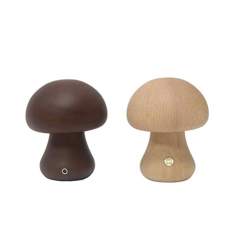 Wood Effect Mushroom Cordless Table Lamp