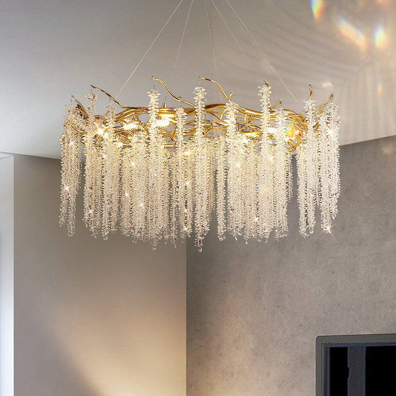 Light Luxury Restaurant Chandelier Crystal Lamp New Artistic Creative Branch Living Room American Crystal Source Factory Zhongshan
