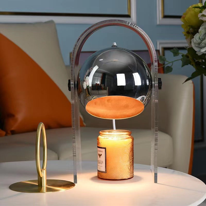 Aromatherapy lamp timing melting wax lamp European acrylic table lamp bedroom bedside black glass dimming retro atmosphere lamp