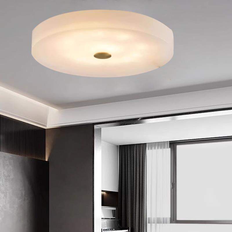 All-copper ceiling light, marble main light, bedroom light