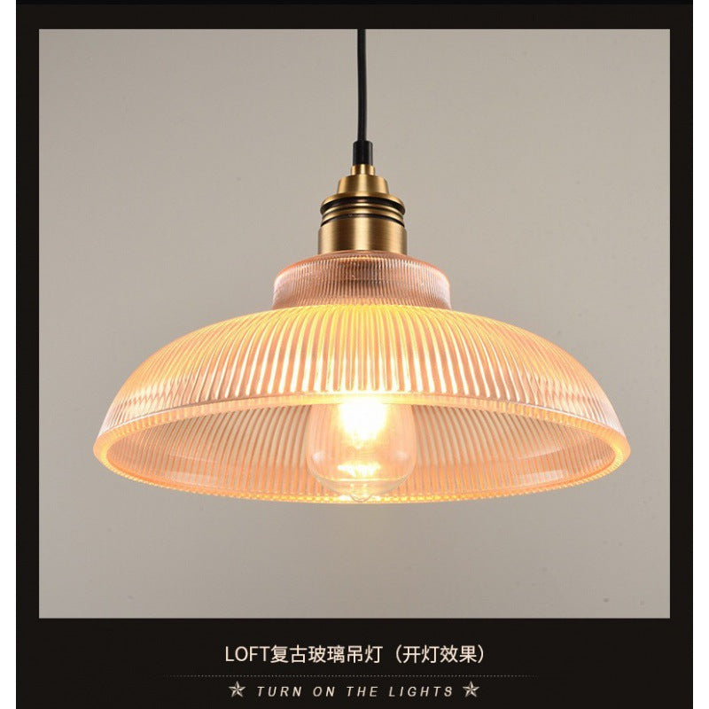 Creative Nordic industrial style home lighting bar dining room bedroom study Hotel simple striped glass chandelier