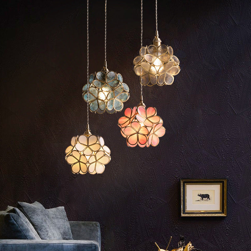 Floral Glass Petal Pendant Light