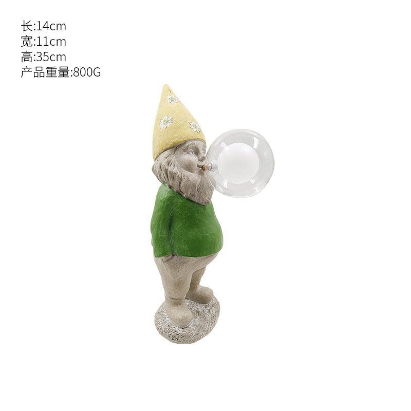 Blowing Bubble Gum Girl Lamp[Green-Bow Girl Peace-Table Lamp]