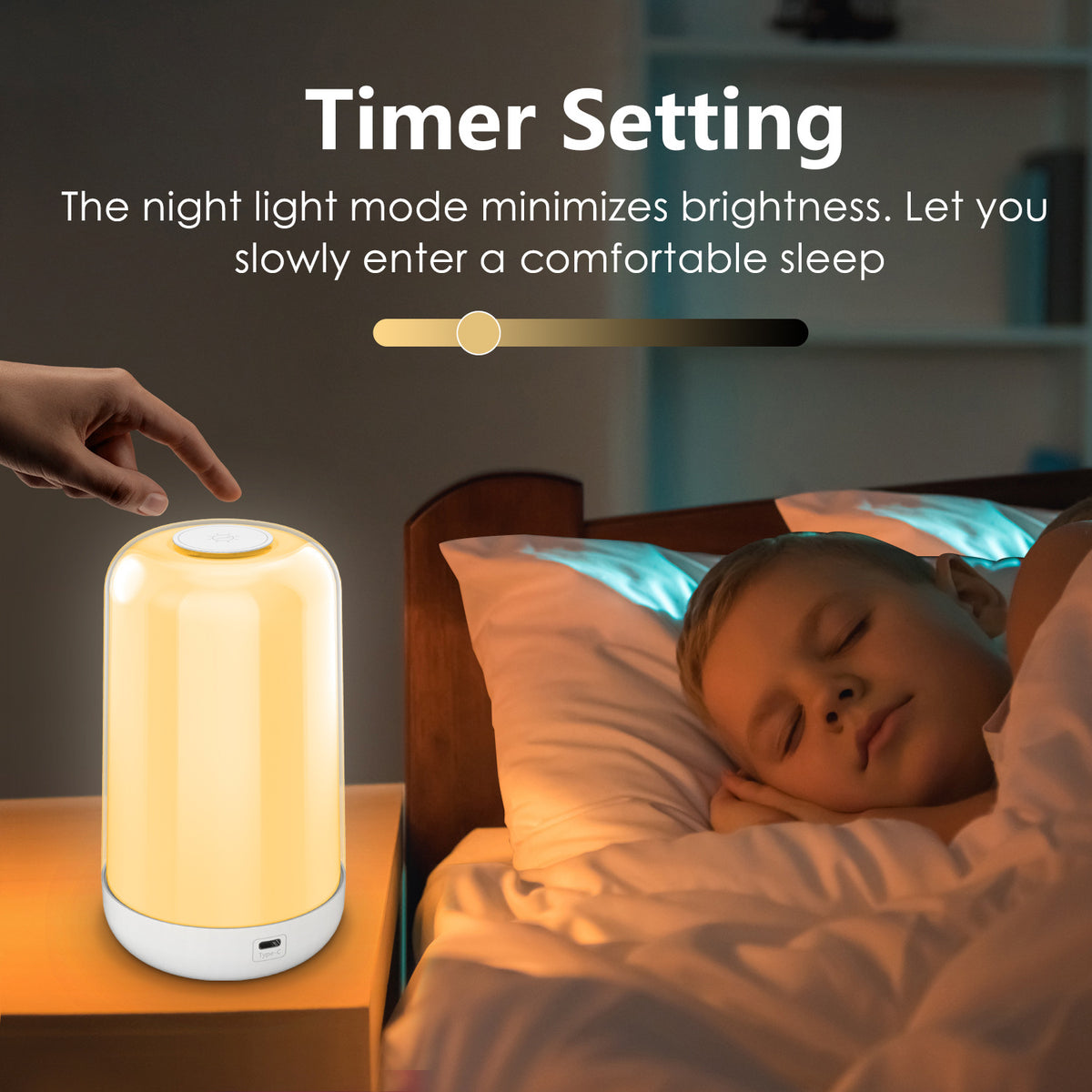 Smart Night Lamp Touch LED Night Light RGB 3600mAh Battery Rechargeable Bedside Table Lamp For Bedroom Decoration