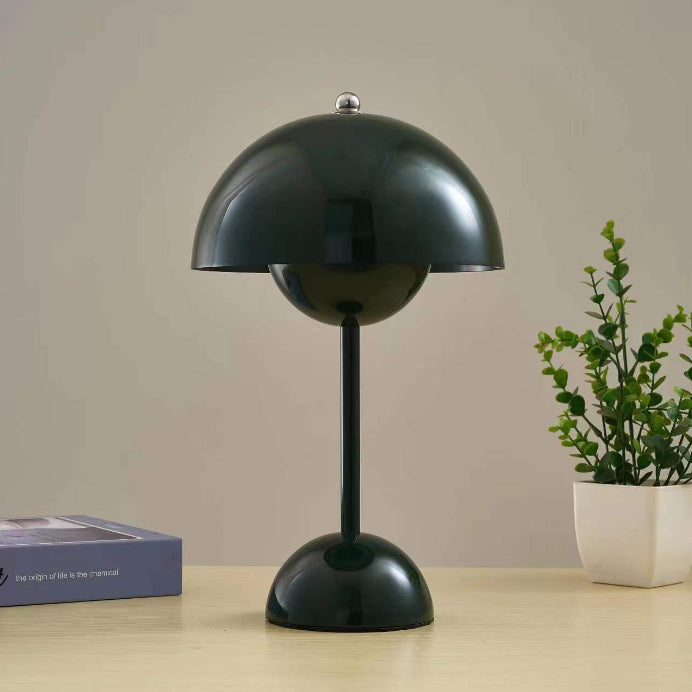 Cross-border Hot Selling Danish Flower Bud Table Lamp USB Bedroom Rechargeable Metal Iron Mushroom Decorative Atmosphere Night Light