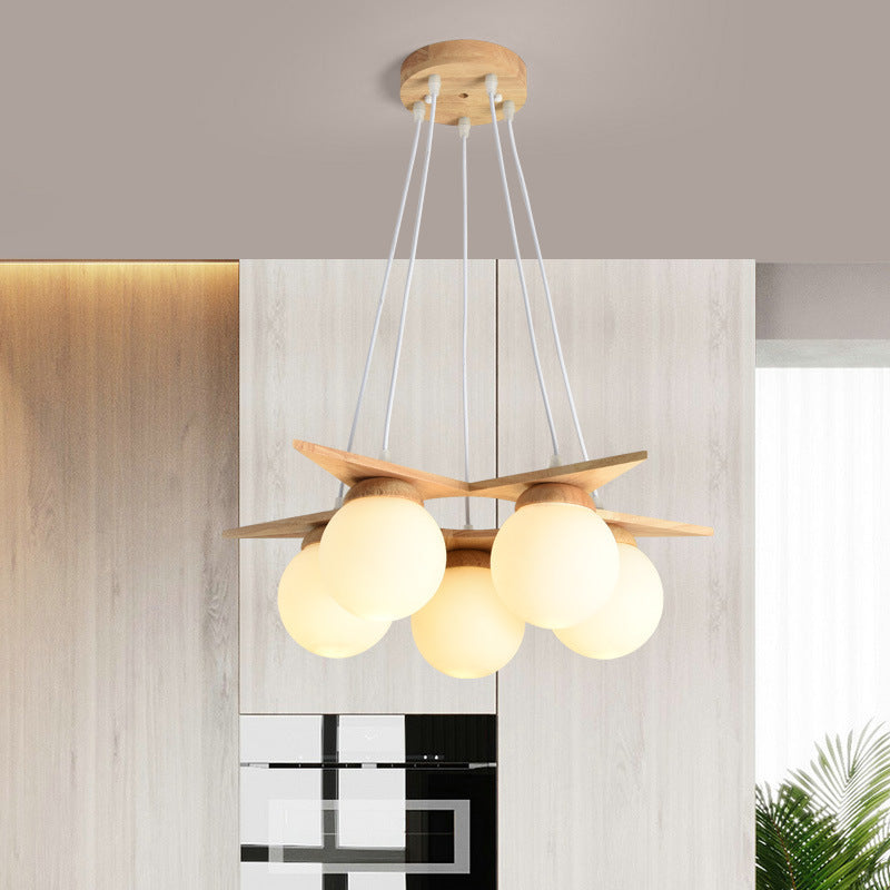 Nordic Log Style Dining Chandelier Japanese Style Solid Wood Bedroom Room Small Living Room Dining Room Children's Room Lamp Wooden Lamps