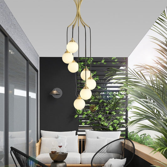 Long Pendant Light for Stairwell, Nordic Villa, Modern Minimalist and Elegant Living Room, Creative Dining Room, Rotating Duplex Large Pendant Light