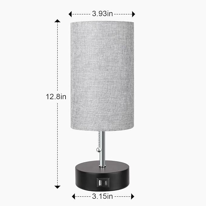 Pull Chain Desk Lamp Led Table Lamp Bedside Lamps with USB A+C Port Fast Charging Rechargeable Lamps Bedroom Decoration лампа