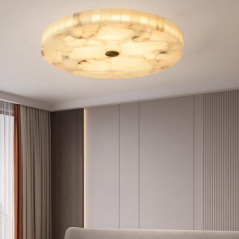All-copper ceiling light, marble main light, bedroom light