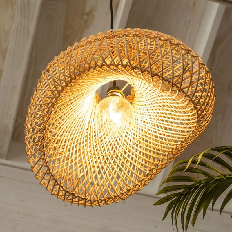 Woven Bamboo Pendant Light