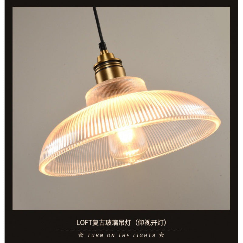 Creative Nordic industrial style home lighting bar dining room bedroom study Hotel simple striped glass chandelier