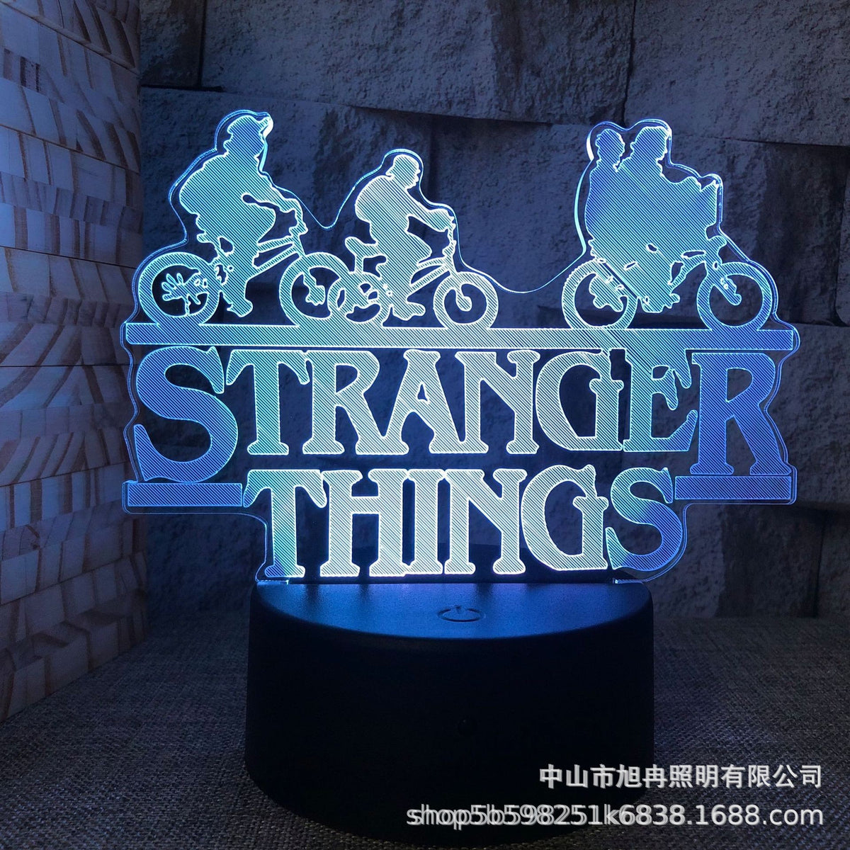 Cross border 3D night light black colorful 16 color crack table lamp