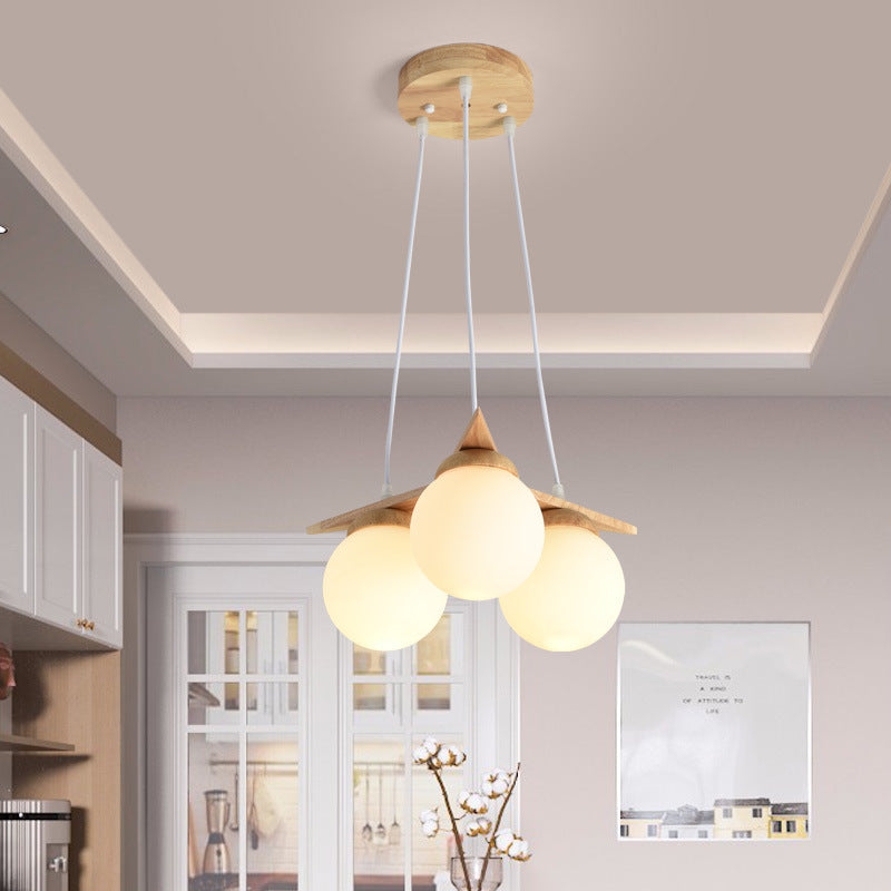 Nordic Log Style Dining Chandelier Japanese Style Solid Wood Bedroom Room Small Living Room Dining Room Children's Room Lamp Wooden Lamps